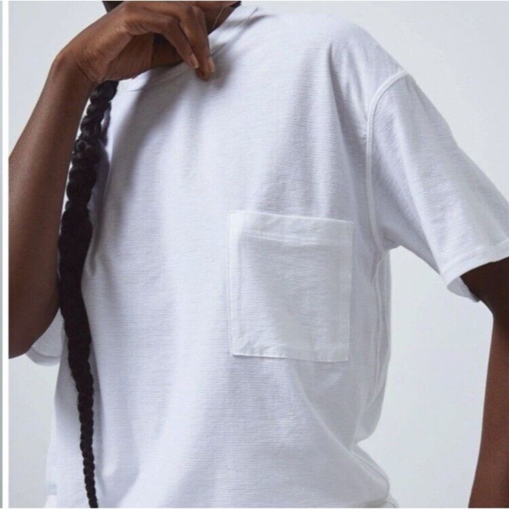 NEW Lunya Cool Cotton Every Body Pocket Tee T-Shirt White Sz M